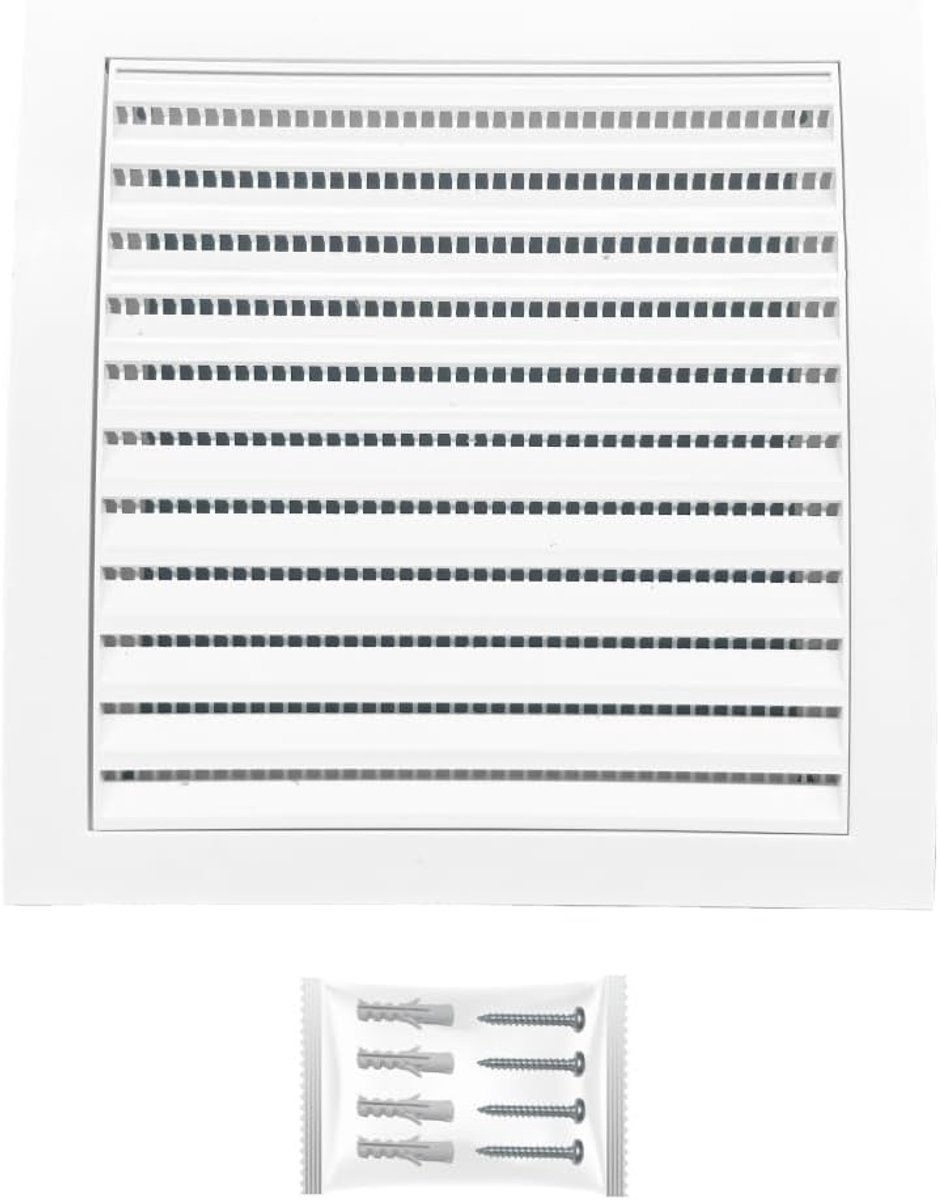SnelShoppen - Ventilatierooster 150 x 150 mm met Insectenbescherming voor Badkamer, Keuken en Airconditioning - Plastic Ventilatie Grille met Mosquito