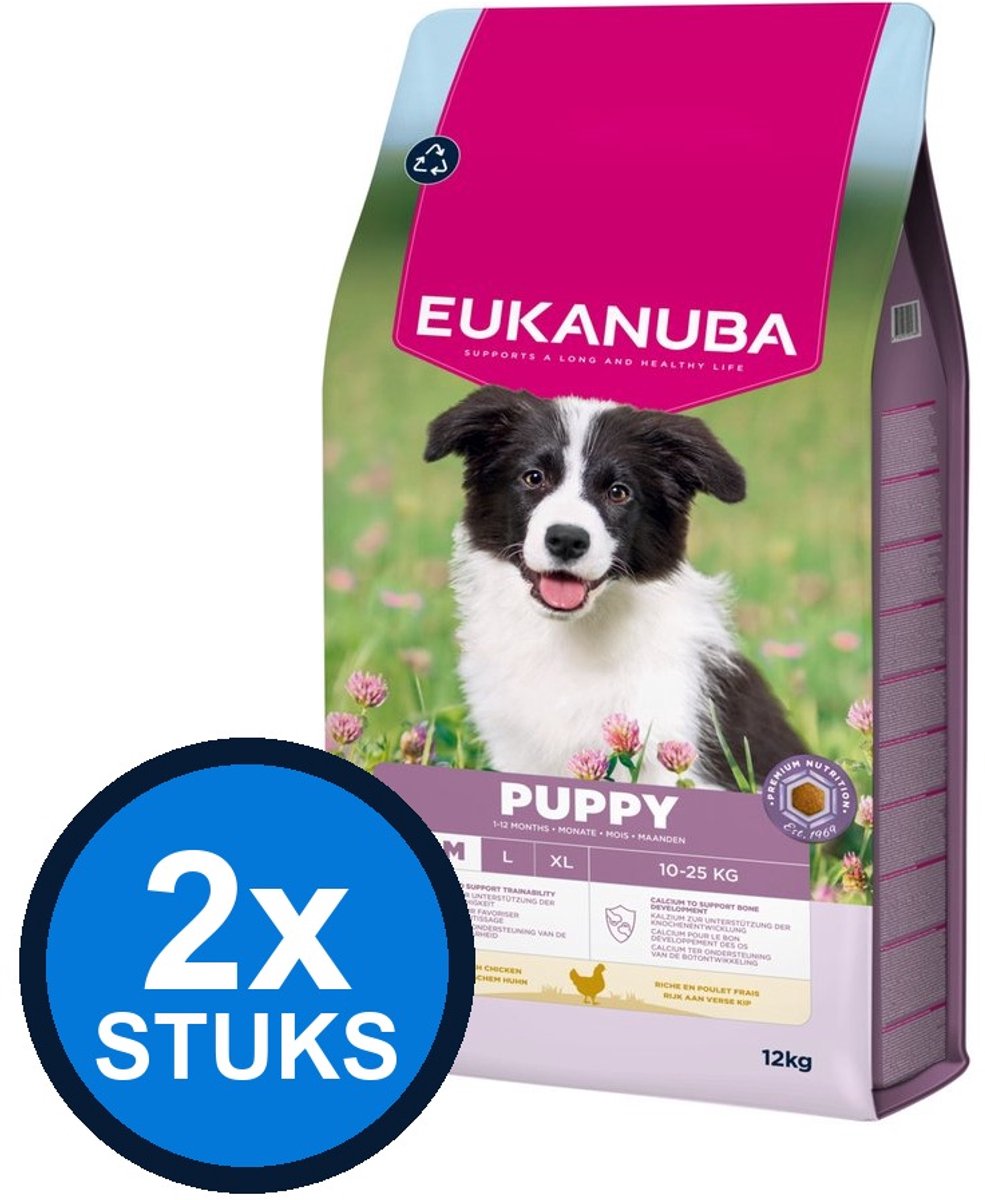 2x Eukanuba - Life Care dog puppy medium chicken 12kg