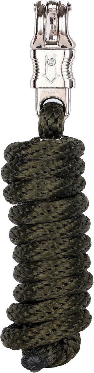 SnelShoppen - Lead Rope voor Paard, Pony, Ezel, Geit - 200 cm Touw met Panic Hook - Dubbel Gevlochten Polypropyleen - Zwart Groen - Ideaal voor Stalle