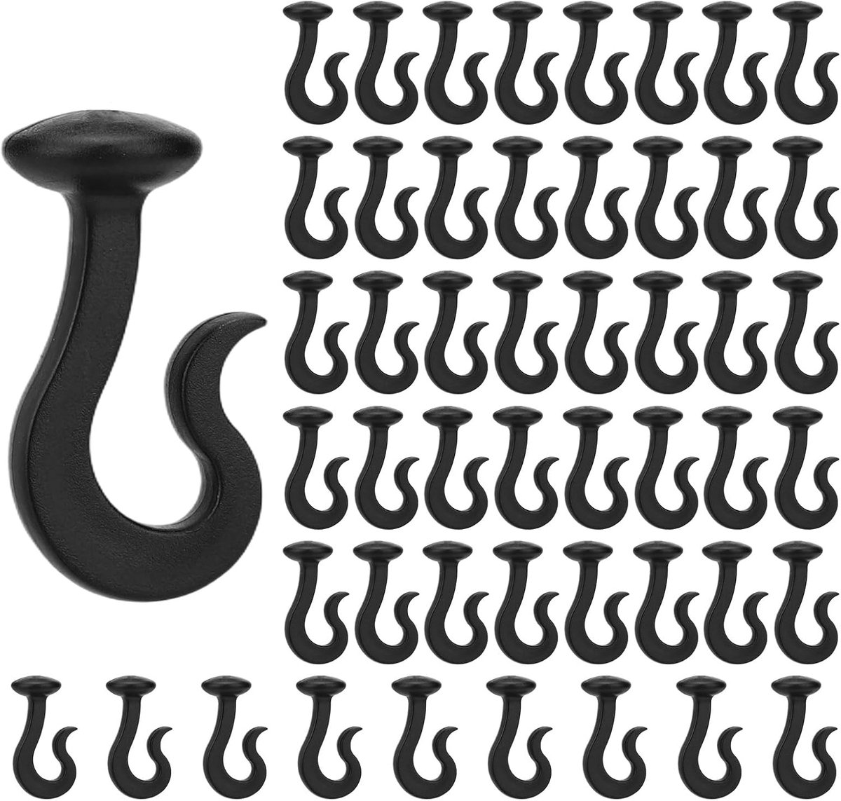 SnelShoppen - 50st Gordijnhaken Tuinpaviljoens - Duurzame Plastic Haken voor Buitengordijnrails - Stevige Accessoires voor Buitenluifels - Thuisgebrui
