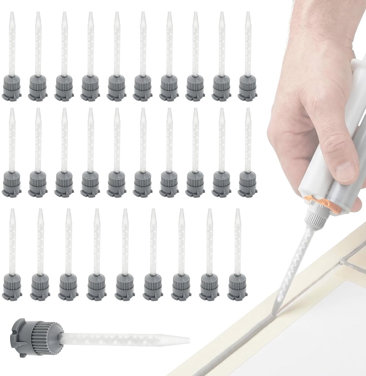 Statische mengsproeiers voor 2K lijmpistool, perfect voor kunststoflijm en silicagel, 30 stuks, hoogwaardige lijmmixers