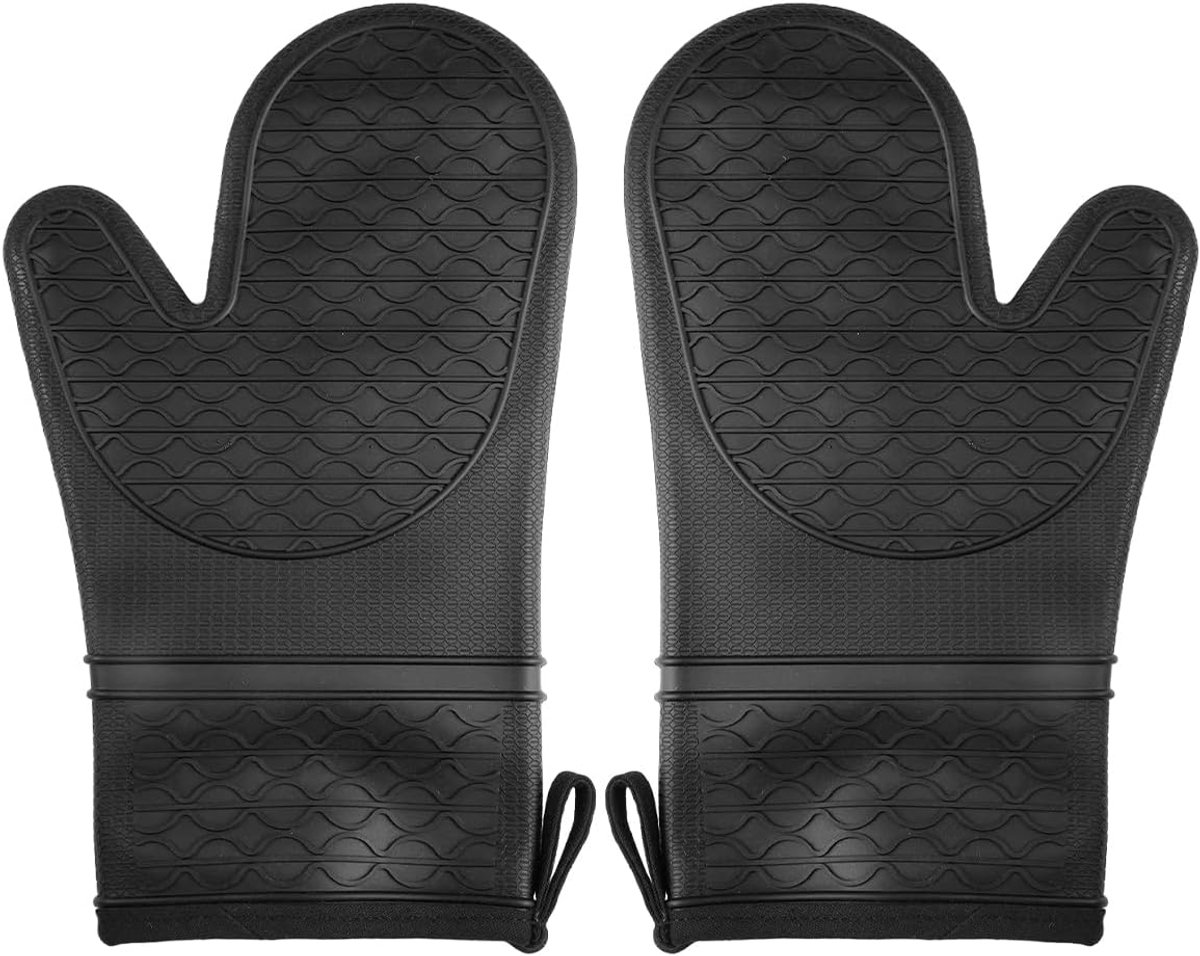 SnelShoppen - 2 Stuks Silicone Ovenwanten met Zachte Binnenvoering, Hittebestendig tot 250°C, Antislip Oppervlak, Ovenhandschoenen voor Koken, Bakken