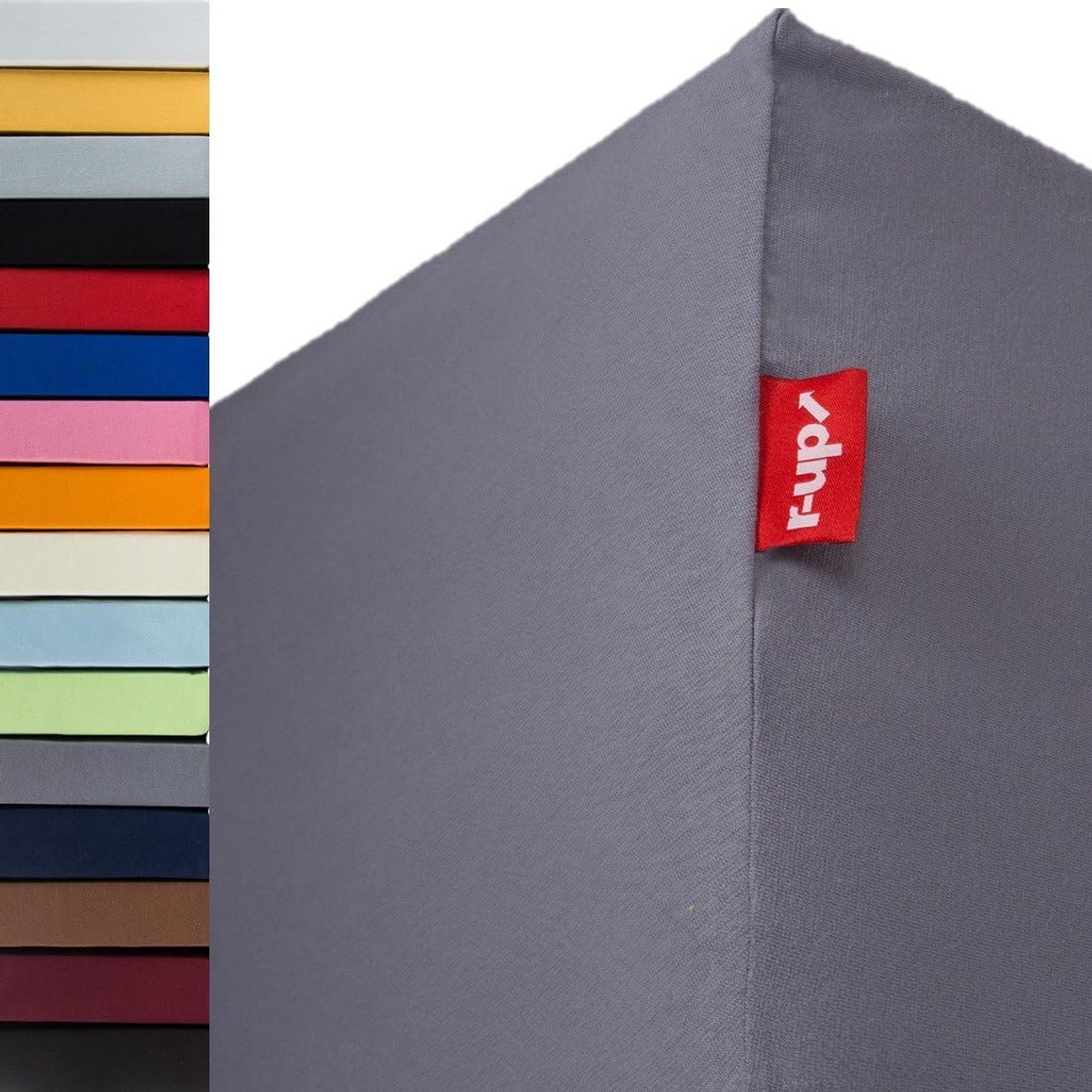 SnelShoppen - Jersey Fitted Sheet Set Dubbel Pack 140x200-160x220cm tot 35cm Hoogte - Grijs - 95% Katoen 5% Elastaan - Perfect voor Boxspring, Waterbe