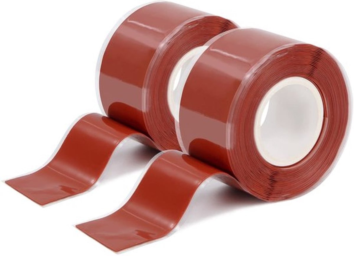 Siliconen Tape Waterdicht - Reparatietape - Zelfklevend - 2 Rollen - 3 Meter per Rol - Temperatuur- en Weerbestendig