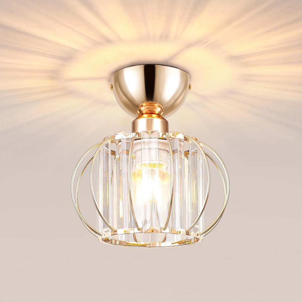 SnelShoppen - Chandelier Plafondlamp - Kleine Crystal Plafondverlichting - Moderne Kroonluchter voor Keuken, Hal en Eetkamer - Elegante Crystal Lamp -