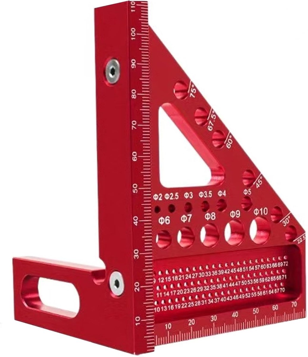 SnelShoppen - Protractor Arc, Carpenter Angle, Stop Angle, 22.5°-90°, Hoogwaardige Precisie, Aluminium Legering, Geschikt voor Houtbewerkers, Ingenieu