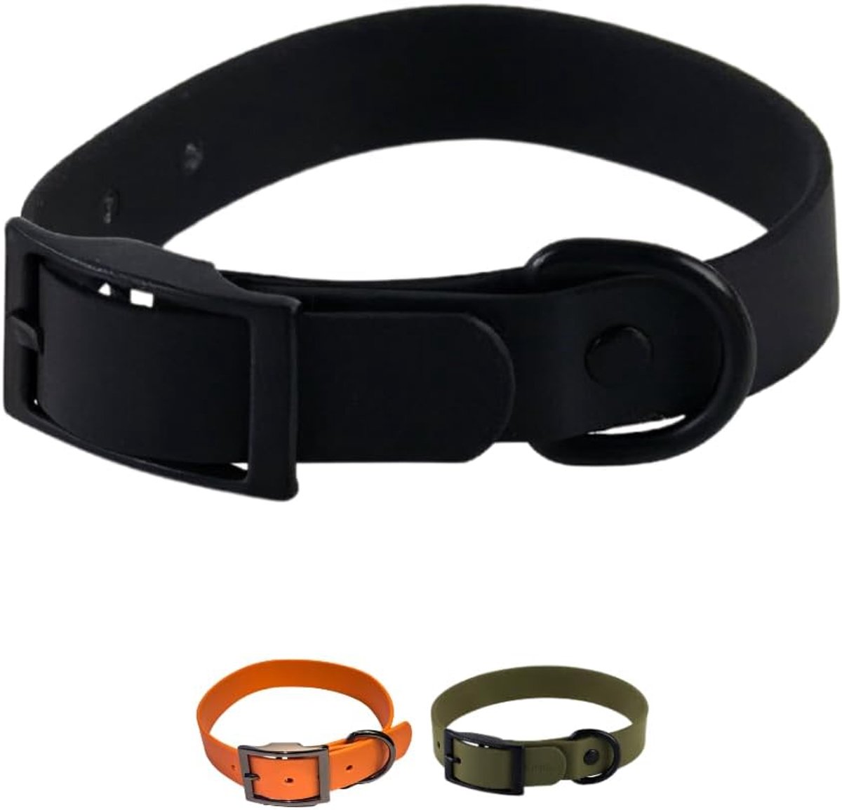 SnelShoppen - Hondenhalsband Zwart Maat S Verstelbaar 26-32 cm voor Kleine Honden Waterdicht Lichtgewicht Robuust Vegan Leer Vervaardigd uit Gerecycle
