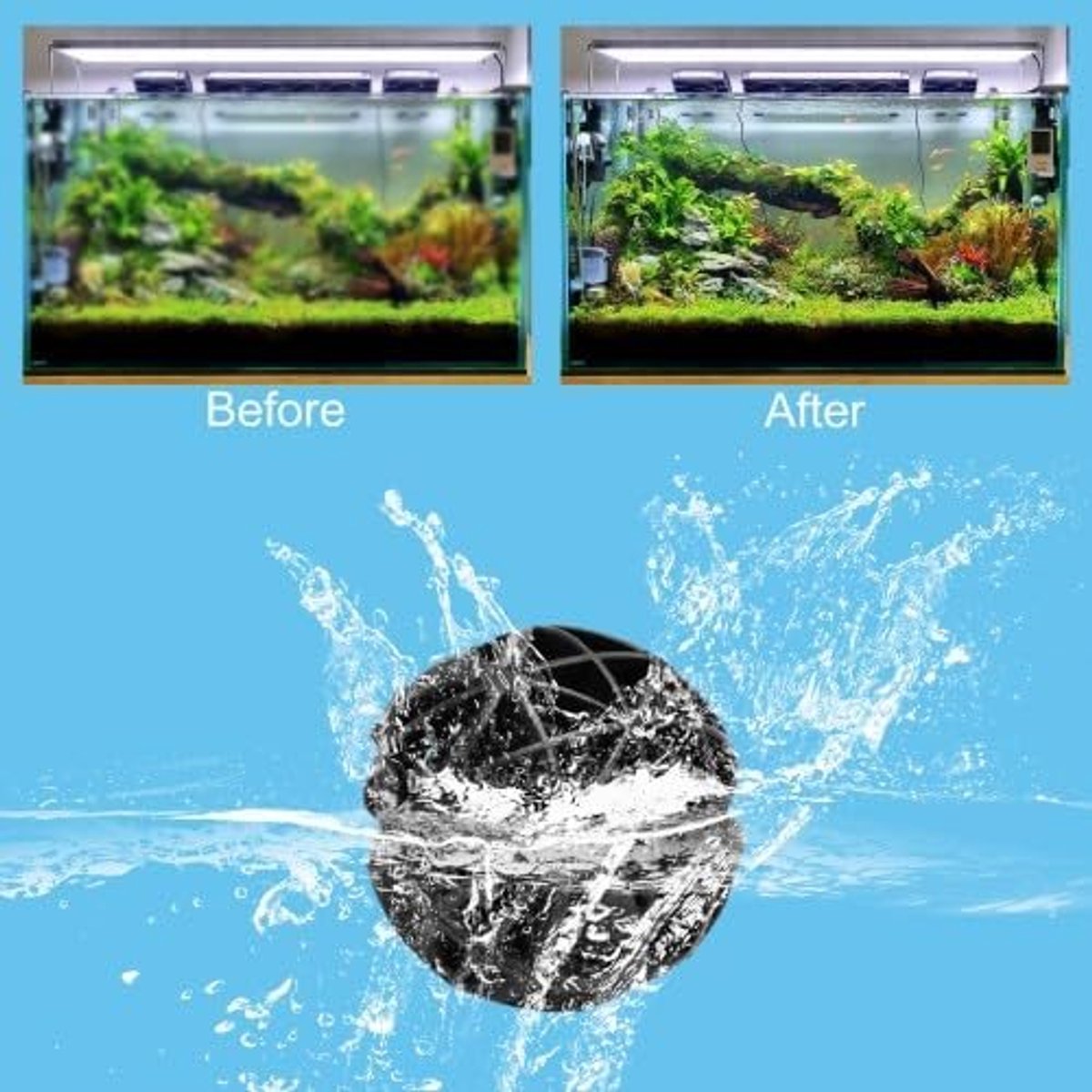 SnelShoppen - 100 Stuks Organische Aquarium Filterballen 16 mm Porous Biochemische Filterballen voor Vijver en Fontein Filtratie, Duurzaam en Milieuvr