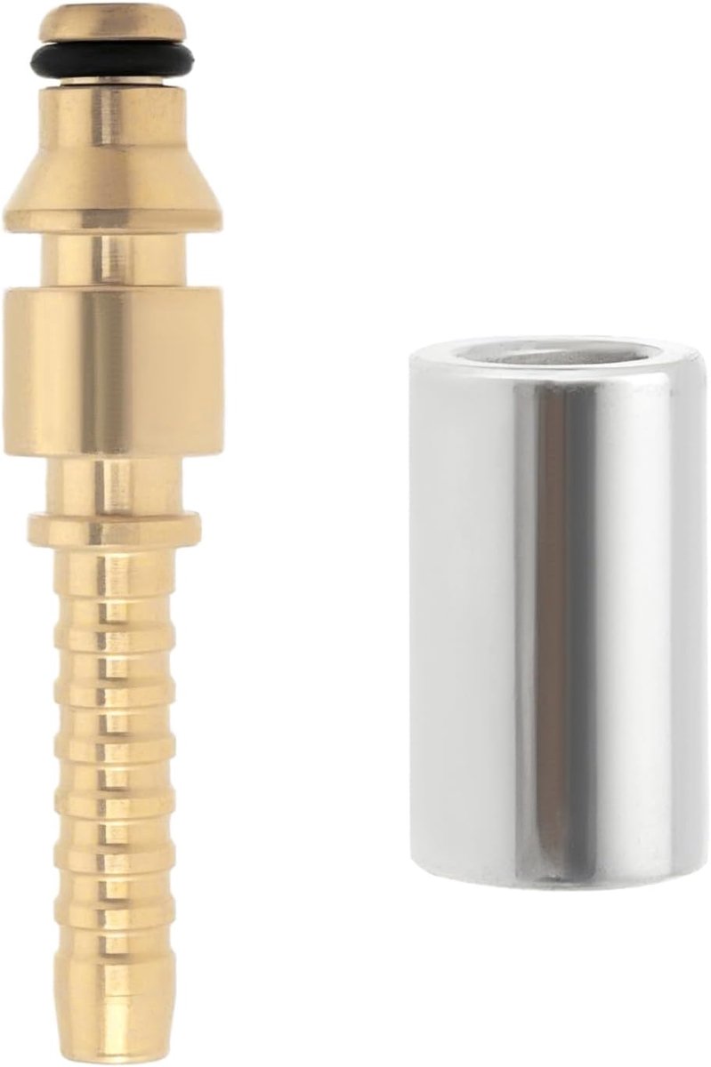 SnelShoppen - 1/4" Messing Drukreiniger Slangaansluiting 6.5mm Snelsluiting Mannelijke Drukreiniger Adapter met Kralen Compatibel met Drukreinigers