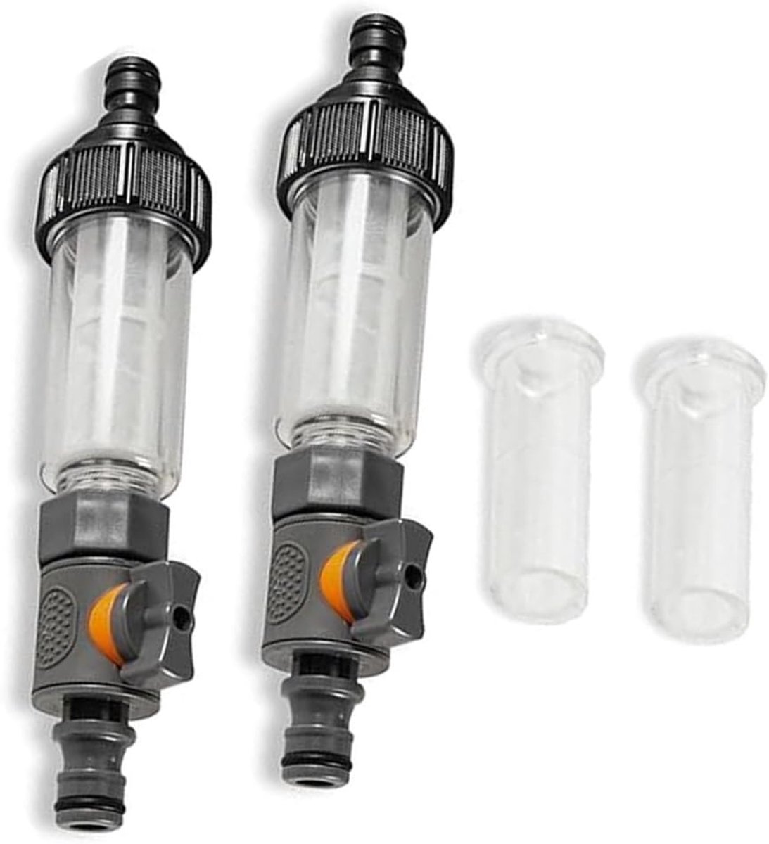 SnelShoppen - 2pcs Waterfilter Set voor RV, Caravan, Yacht met Vervangbare Strainers - Flexibele Aansluitingen en Regelbare Waterstroom