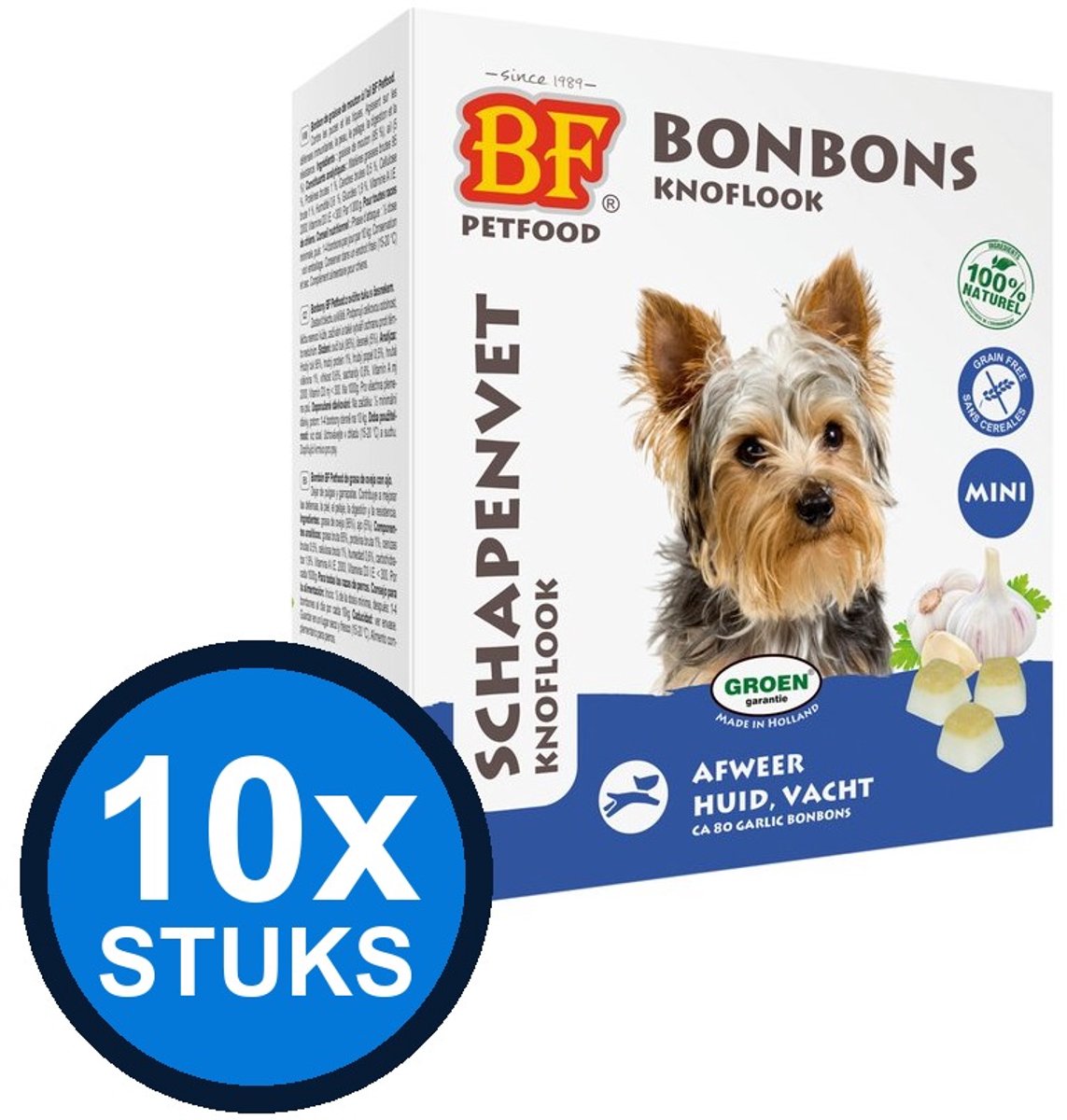 10x Biofood - Schapenvet knoflook mini 80st