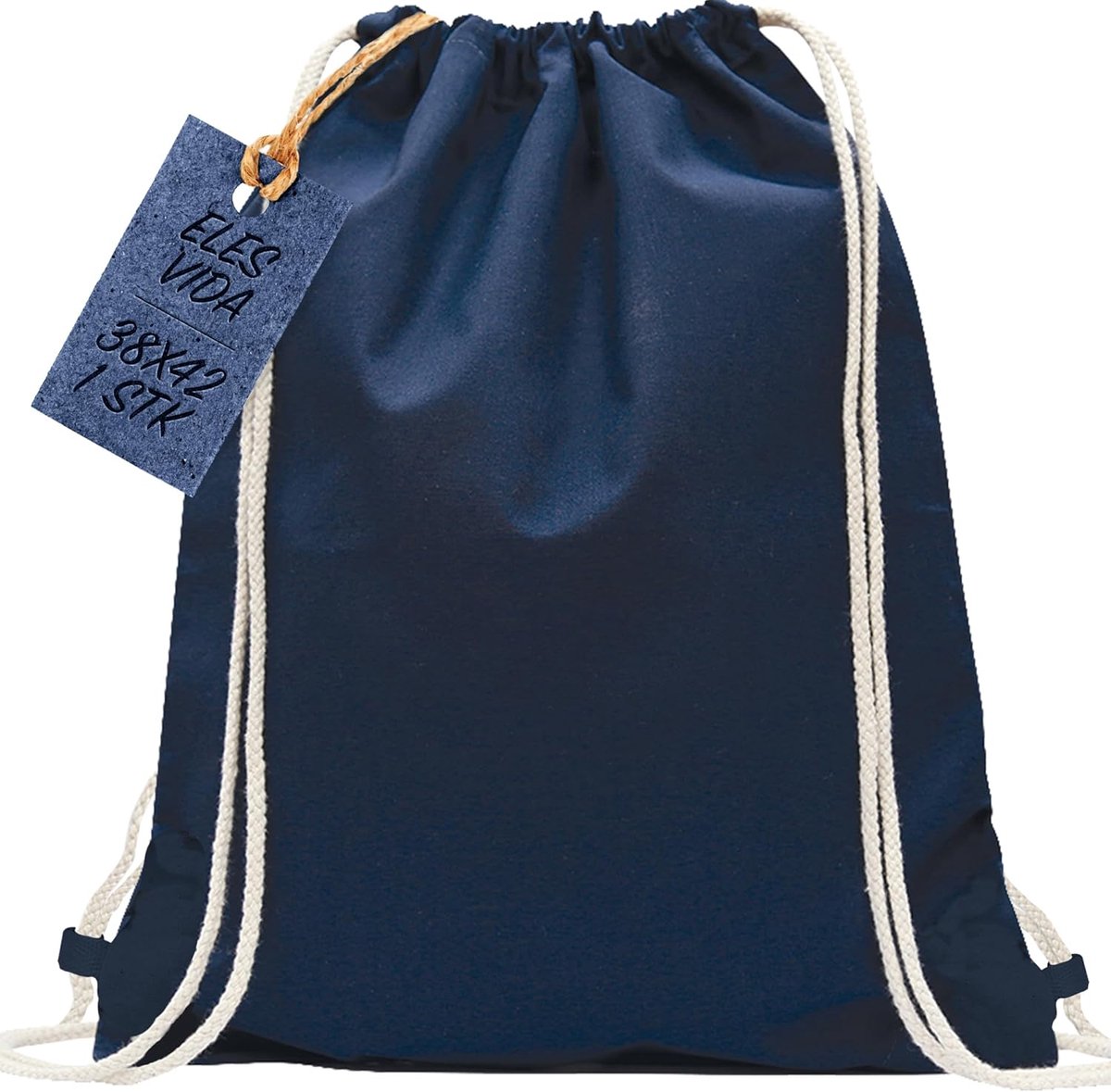 SnelShoppen - ELES VIDA Sporttas, Gymtas, Rugzak, Jute Tas, Katoenen Tas, Oeko-Tex Gecertificeerd, Sterke Stoffen, Ideaal voor Sport, Winkelen, Schild