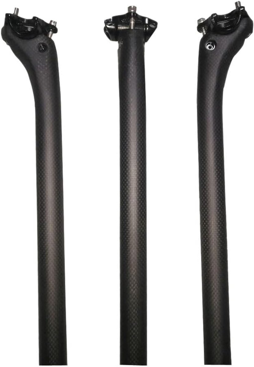 SnelShoppen - Fiets zadelpen carbon voor racefiets en mountainbike 27,2 30,8 31,6 mm 350/400 mm 3K mat/glanzend offset 25 mm