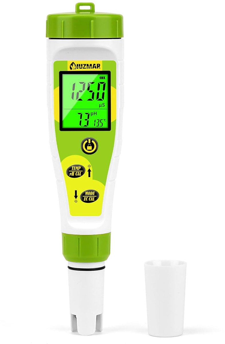SnelShoppen - 4-in-1 pH Meter en TDS Meter voor Hydroponics, Aquarium, Zwembad, Spa, Tuin, en Tapwater - Meet pH, EC, TDS en Temperatuur
