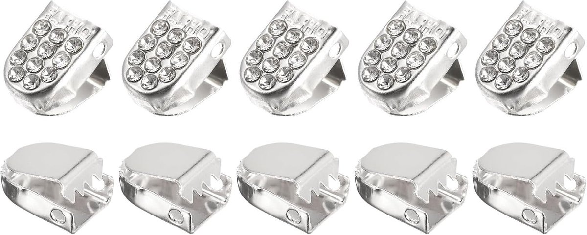 10mmx7mm Schoenveter Eindclips - 30 Stuks - Geschikt voor Diverse Schoenen - Rvs Elastische Clips - Bling Zilver, Duurzaam en Stijlvol