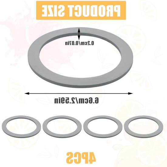 Blender O-Ring Vervangingsset van 4 Stuks, Rubber Grijs, Geschikt voor Goede Afsluiting en Compatibiliteit met Diverse Blender Merken — afbeelding 5