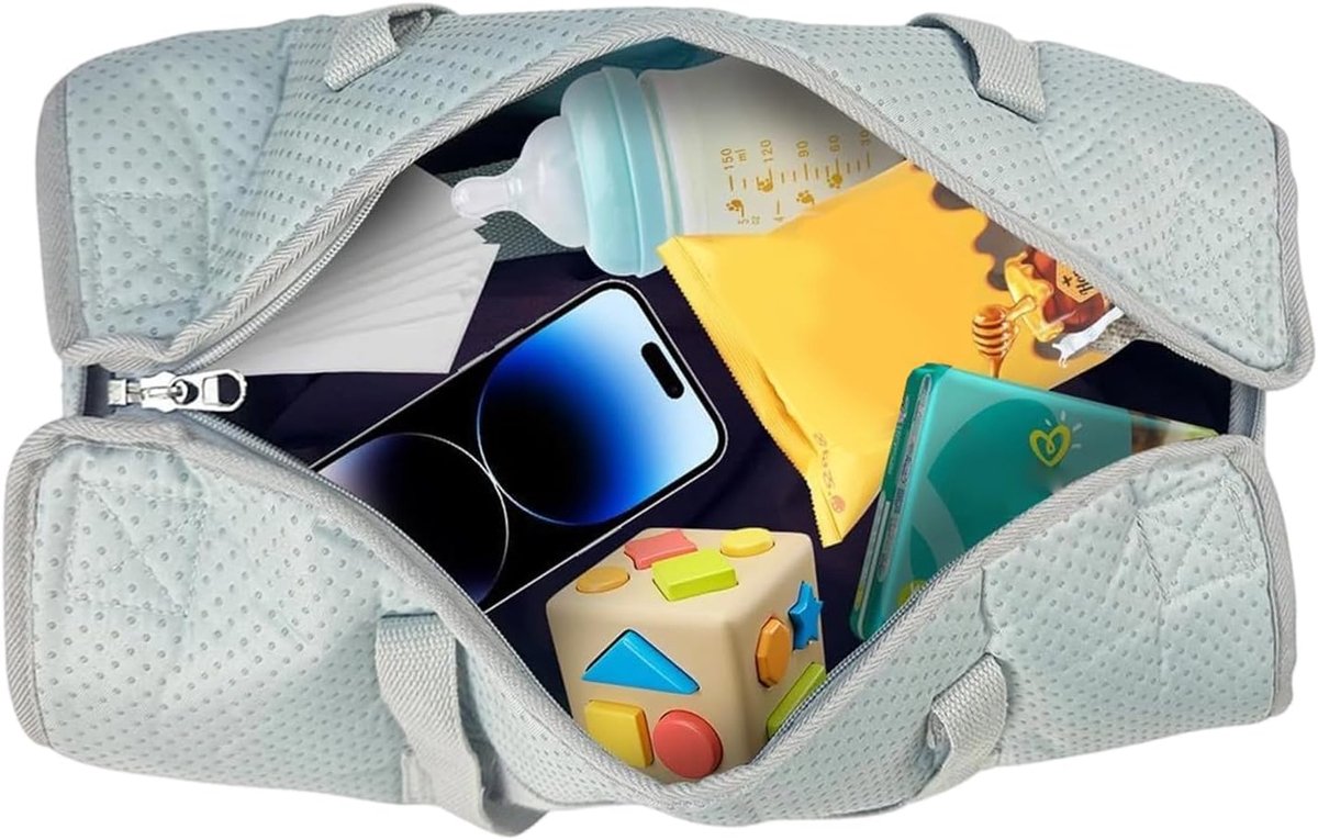 Peuter Vliegtuig Bed - Reisbed Kinderen - Comfortabel Reizen - Snelle Transformatie - 30 x 26 x 5 cm - Blauw