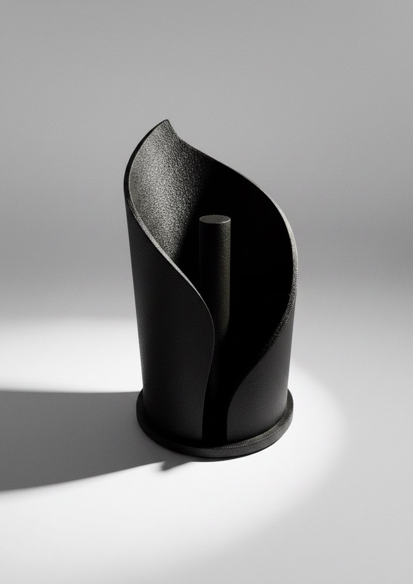 RI-Design Keukenrolhouder Design Zwart– Moderne Staande Keukenrolhouder – Minimalistisch & Stabiel – Luxe Keukenaccessoire