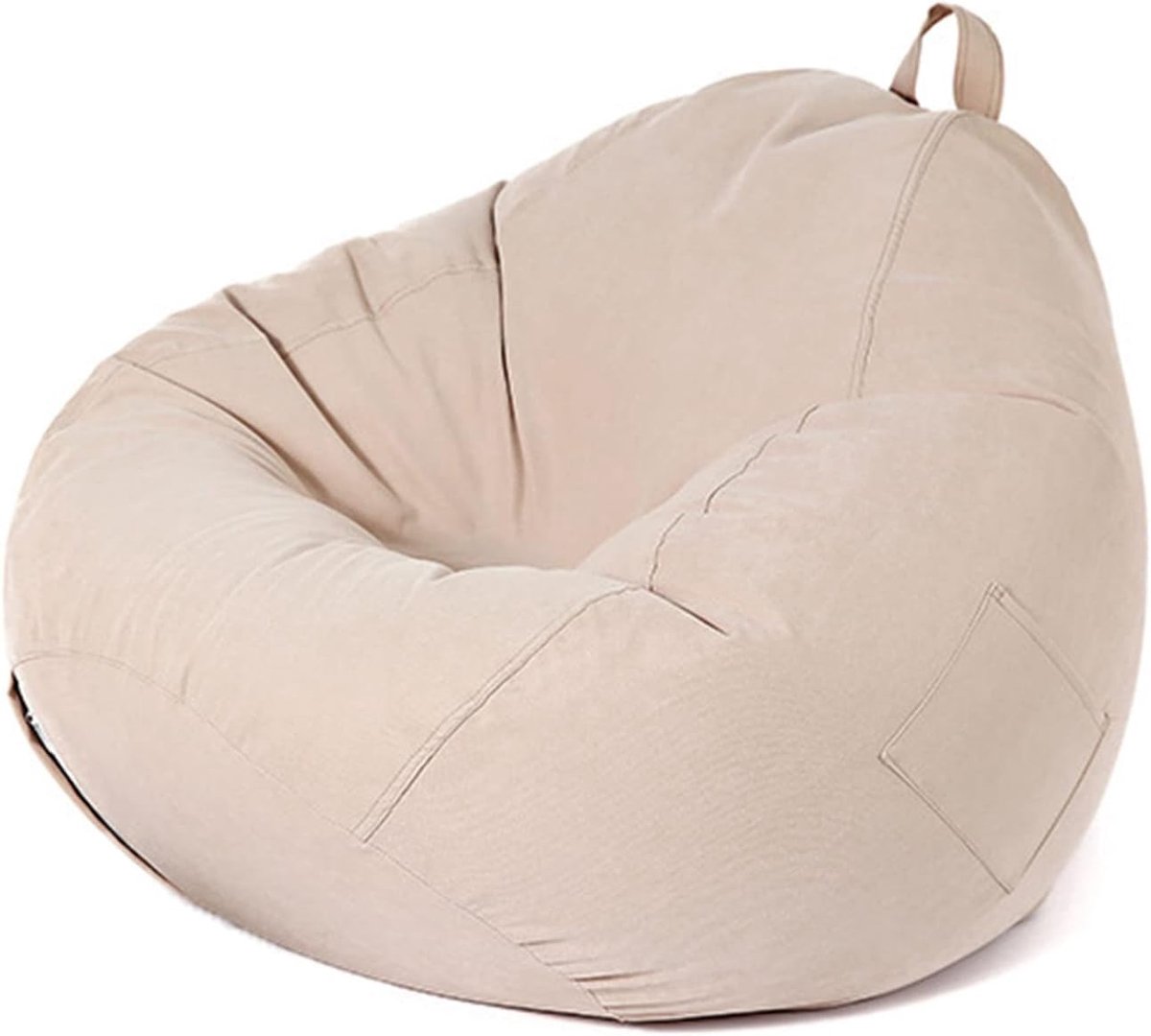 Zitzak Stoel - Loungestoel Zitzak - Ontspannen Zitten - Zacht Katoen - 130 x 110 cm - Khaki