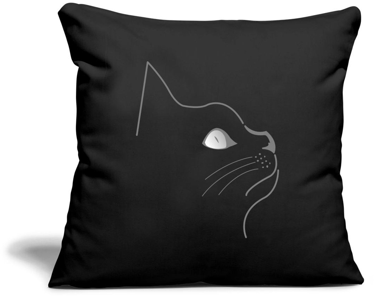 Minimalistische Kat – Elegant & Tijdloos Sierkussenhoes, 45 x 45 cm