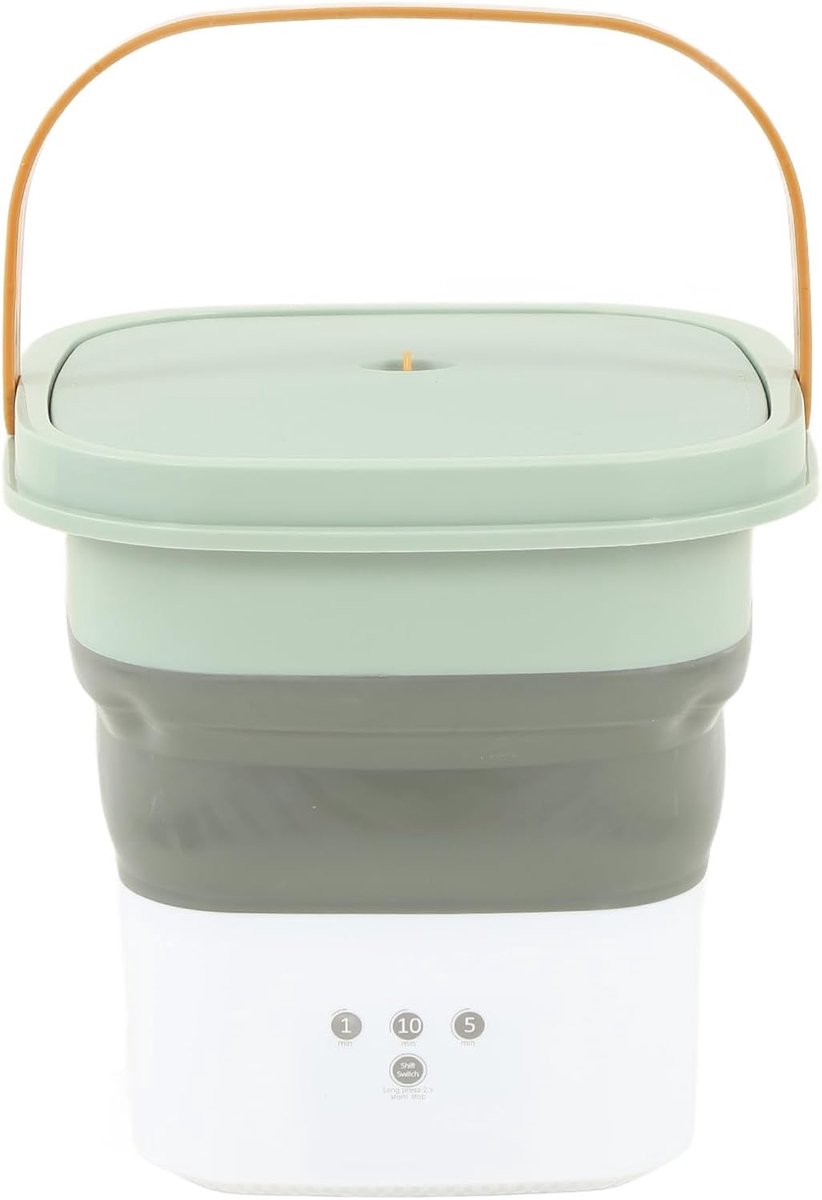 Mini Wasmachine Opvouwbaar Apparaat Kleding Reinigen Geïntegreerde Centrifuge Compact Formaat Groen Wit