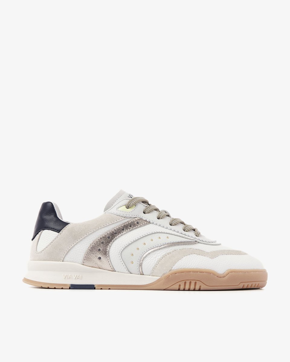 VIA VAI Kris Pax Sneakers dames - Leer,Su�de - Wit