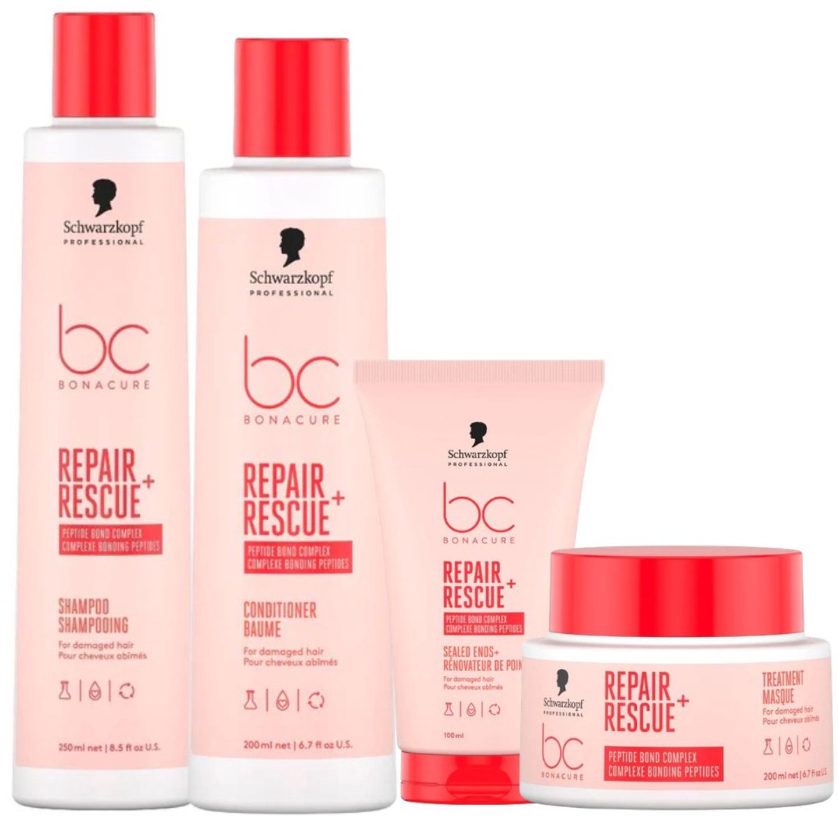 Schwarzkopf - Bonacure Clean Performance Repair Rescue Care Set - 250+200ml+200+100ml