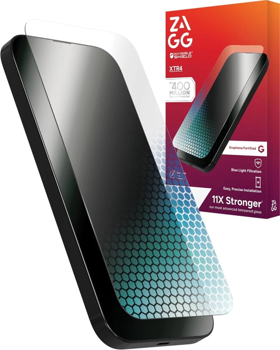 ZAGG InvisibleShield Glass XTR4 Blue Light Screen Protector Geschikt voor Apple iPhone 15 / 16