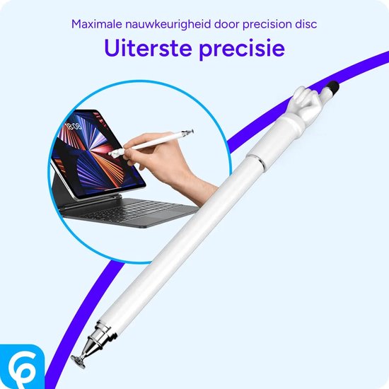 SBG Universele Stylus Pen Wijzende Vinger - Geschikt voor Telefoon Tablet en iPad - Zachte punt - Wit van Merkloos — afbeelding 5