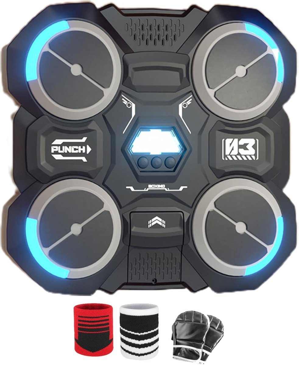 Muziek Bokszak Trainer - Smart Boksmachine - Thuis Sporten - Met Verlichting Systeem - 29 x 27 x 4.5 cm