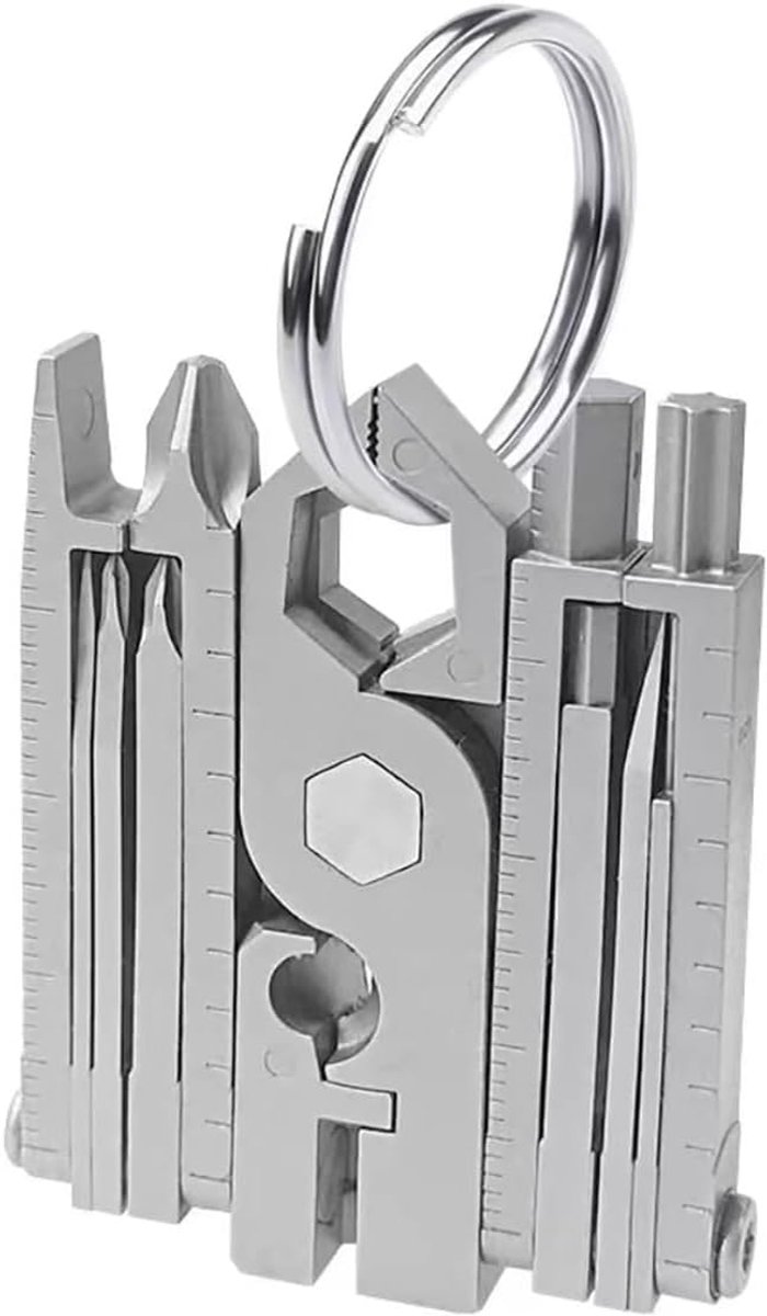 Multifunctionele Tang - Multitool Compact - Kleine Reparaties - Opvouwbaar Ontwerp - 40 x 90 x 10 mm - Zilver