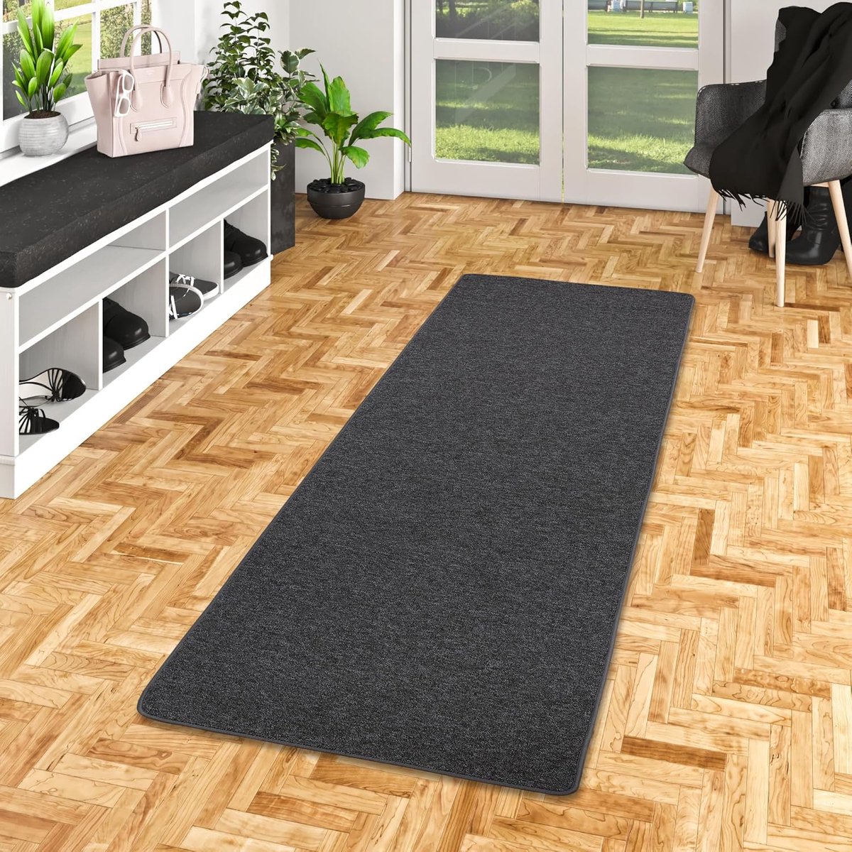 Velourtapijtloper - Zachte vloerbedekking - Woonkamer decoreren - Machinaal getuft - 100x2