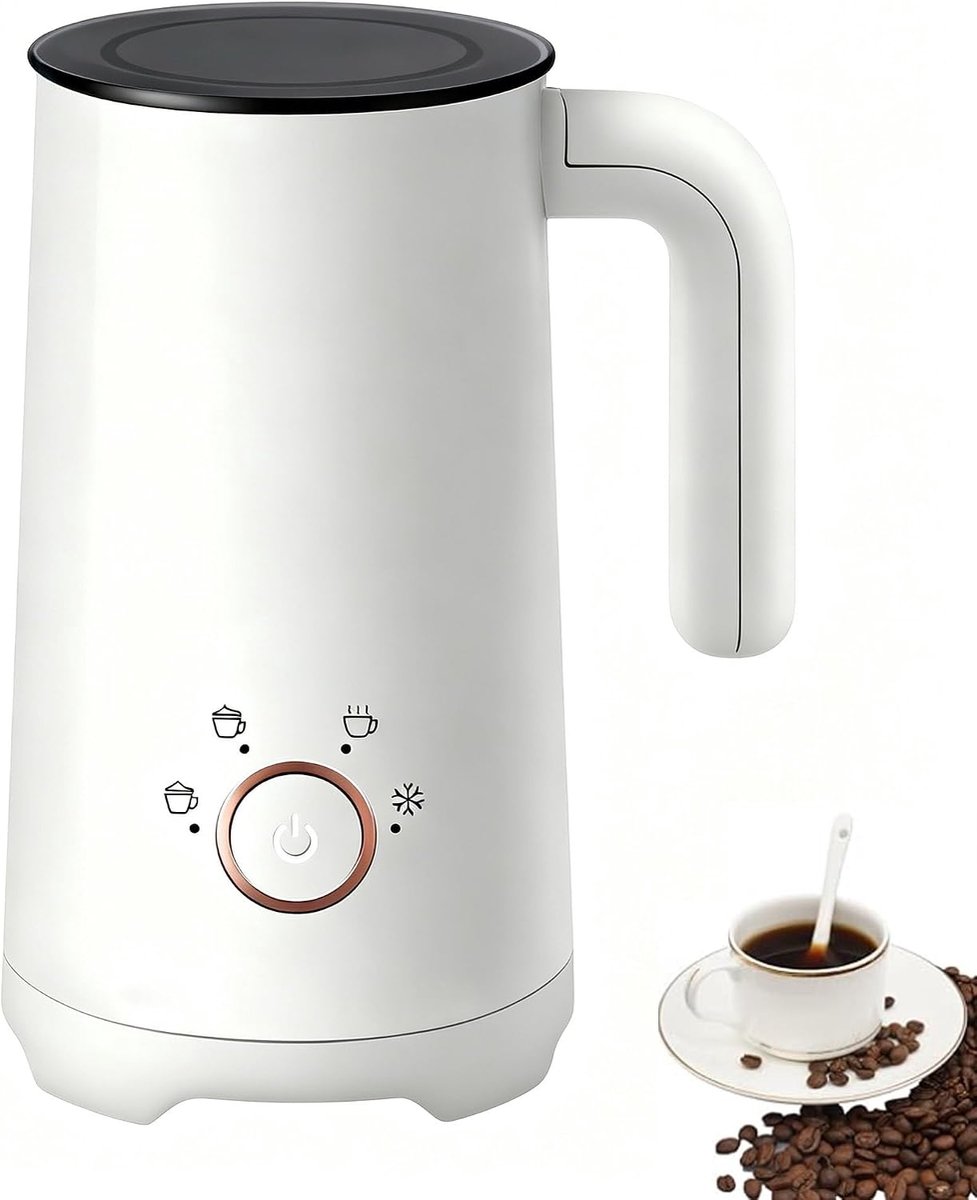 Elektrische Melkopschuimer - Melkverwarmer Automatisch - Koffie Bereiden - 5-in-1 Multifunctioneel - 300ml Capaciteit - Wit