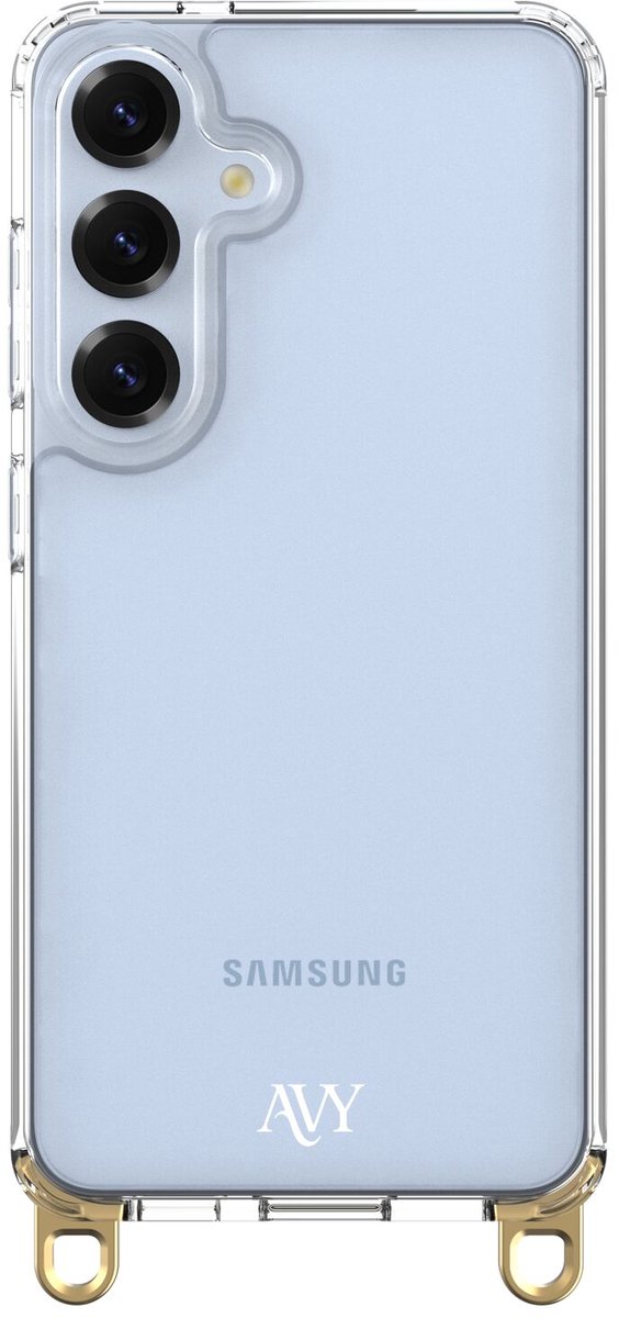 AVY Transparant Hoesje | Geschikt voor Samsung Galaxy S25 Plus / S24 Plus | Clear Case | Haakjes voor koord