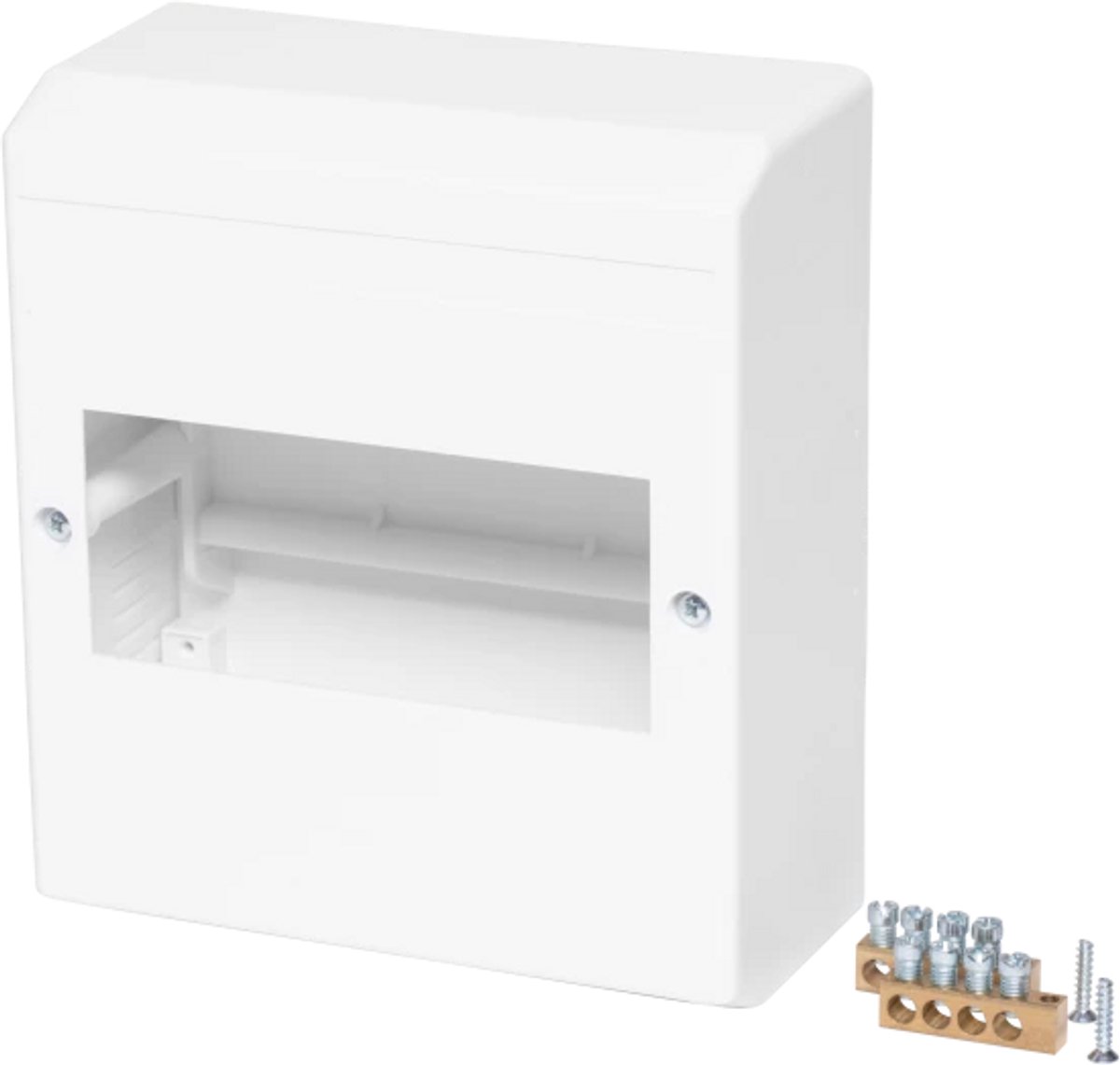 f-tronic SM miniverdeler leeg 1-rij 6 modules IP30 kunststof met PE en N klem (7260015)