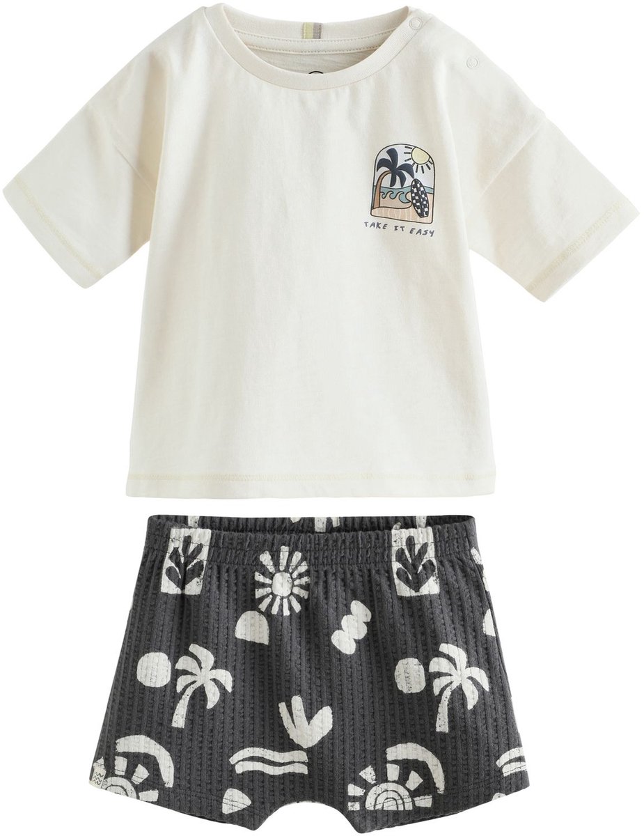 Next - Jongens - Setje met topje en short voor baby’s - Naturel