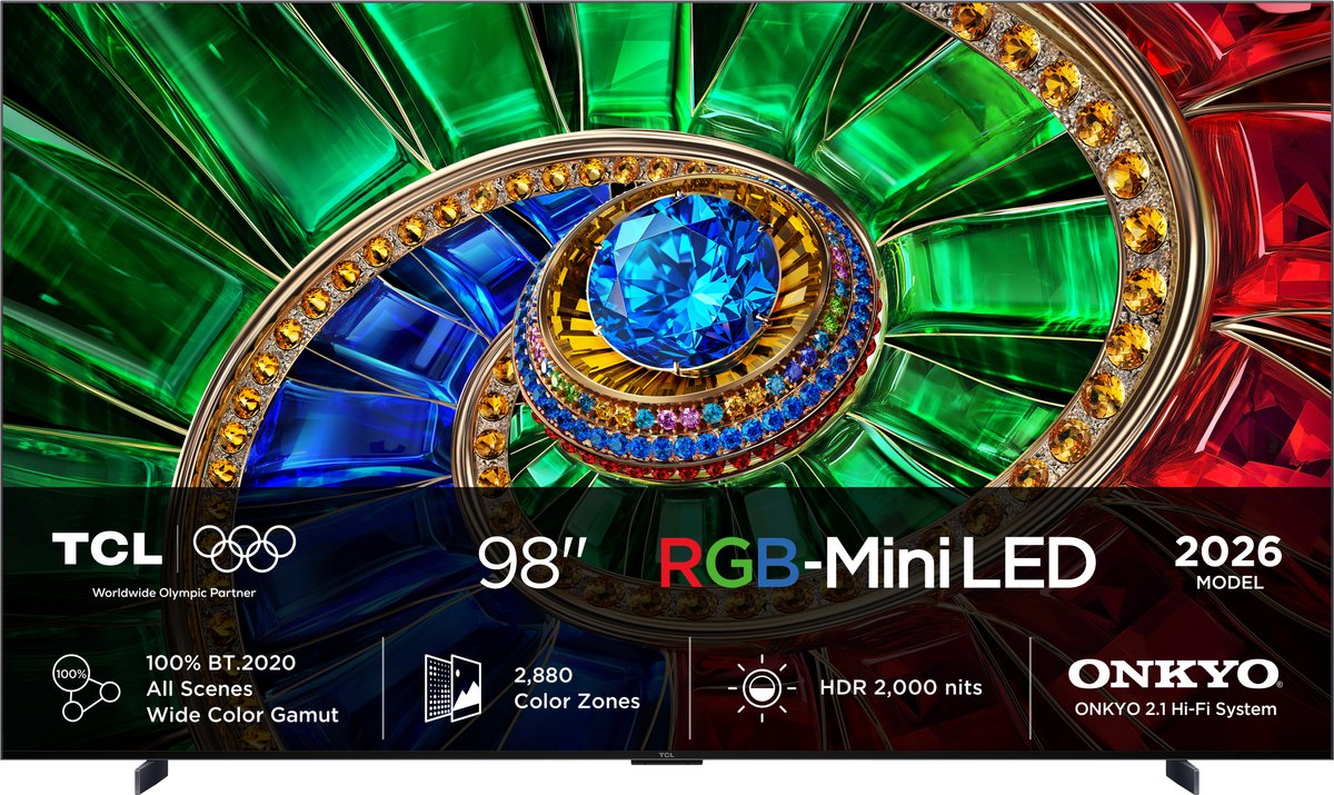 TCL RM7L 98RM7L tv 2,49 m (98") 4K Ultra HD Smart TV Wifi Zwart 2000 cd/m²