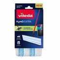 Verpakking van Vileda H2PRO EXTRA Flatmop navulling. Toont dweil met blauwe strepen en de tekst 'STUBBORN DIRT REMOVAL'.