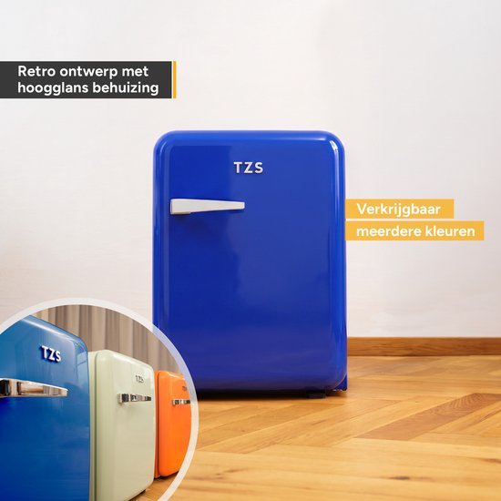 TZS First Austria Mini koelkast - Minibar - 40 liter - Vrijstaand - Volledig stil 22dB - Retro - Donkerblauw van TZS First Austria — afbeelding 4