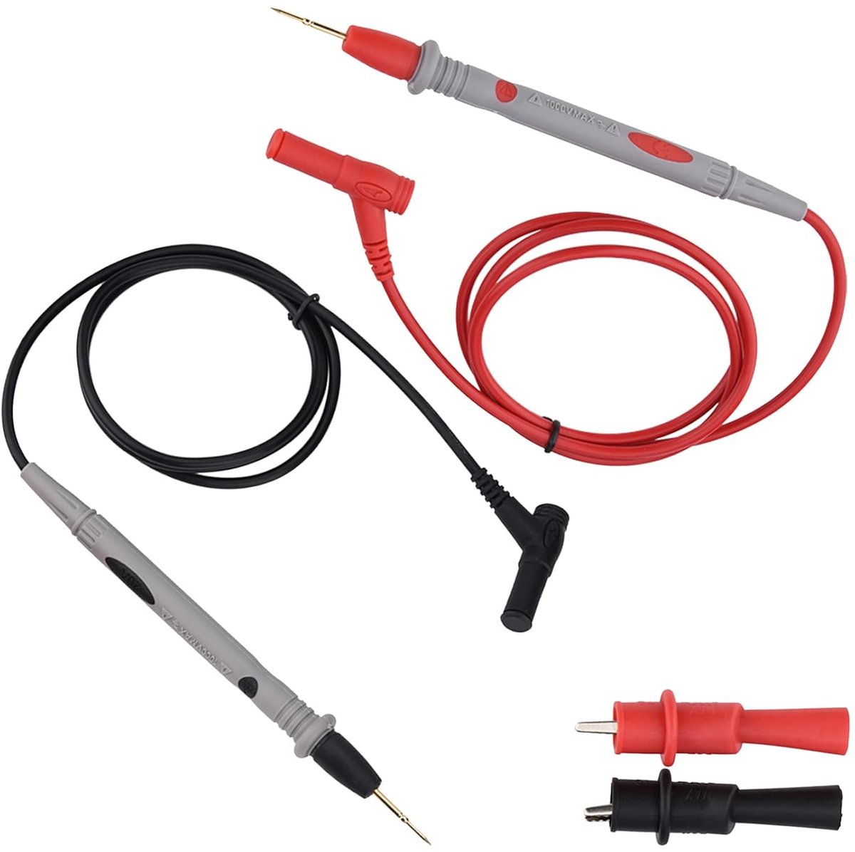 Multimetersonde Set - Meetsnoeren Krokodillentang - Elektronica Testen - Ultrascherpe Pinnen - 1000V 20A - Zwart