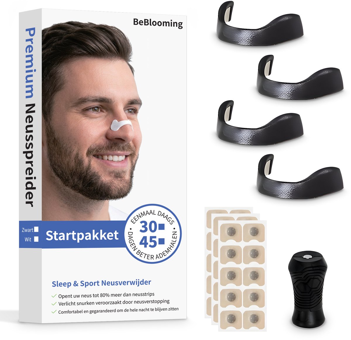 BeBlooming Magnetische Neusstrips - 45 paar - Anti Snurk Pleisters - Slaapproblemen - Neusspreider - Beter Slapen - Anti Snurk - 45 dagen voorraad