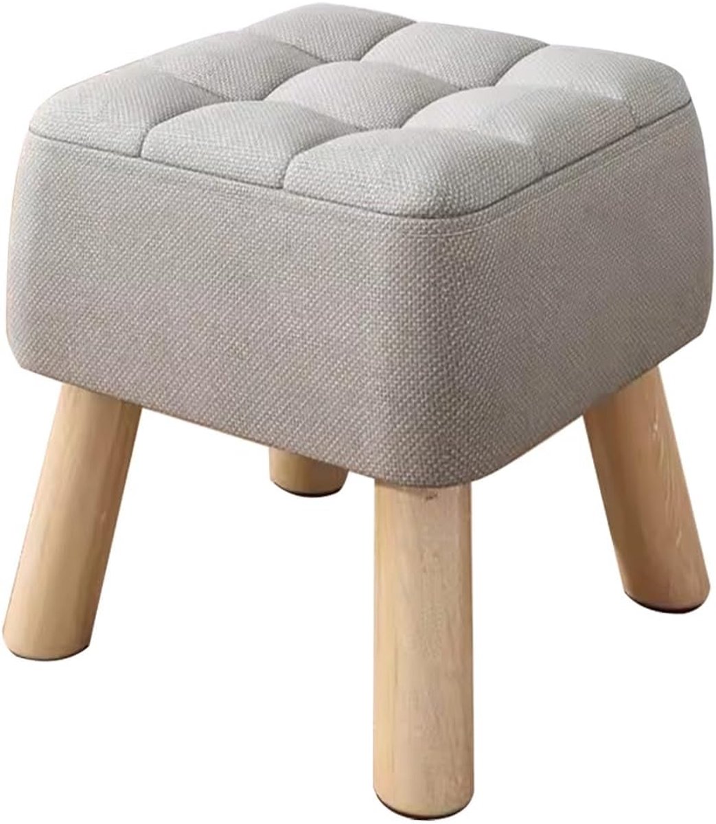 Ottomaanse Kruk - Voetsteun Poef - Zitcomfort Verhoging - Moderne Matte Afwerking - 34cm - Grijs
