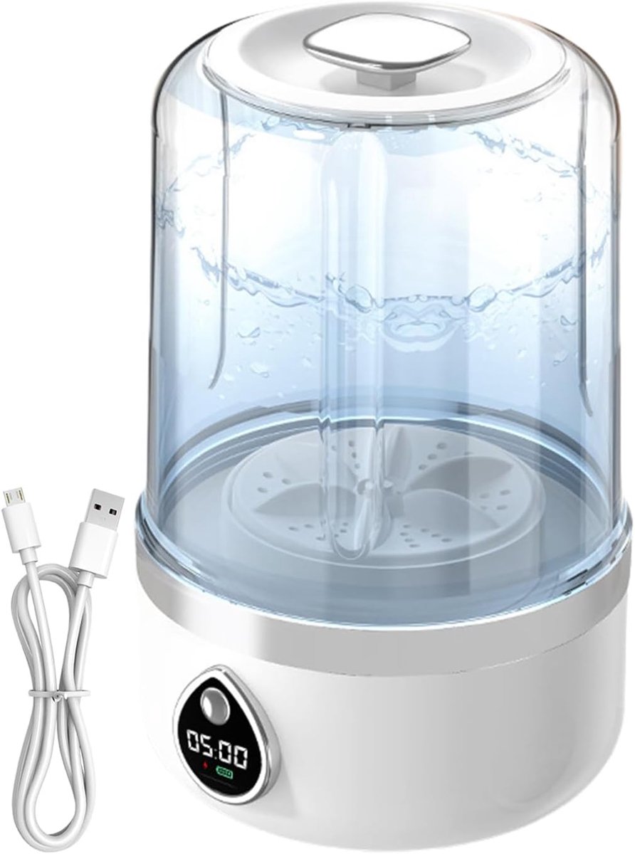 Draagbare Wasmachine Compacte Washer Reizen en Kleine Ruimtes One-Touch Bediening 14 x 14 x 14 cm