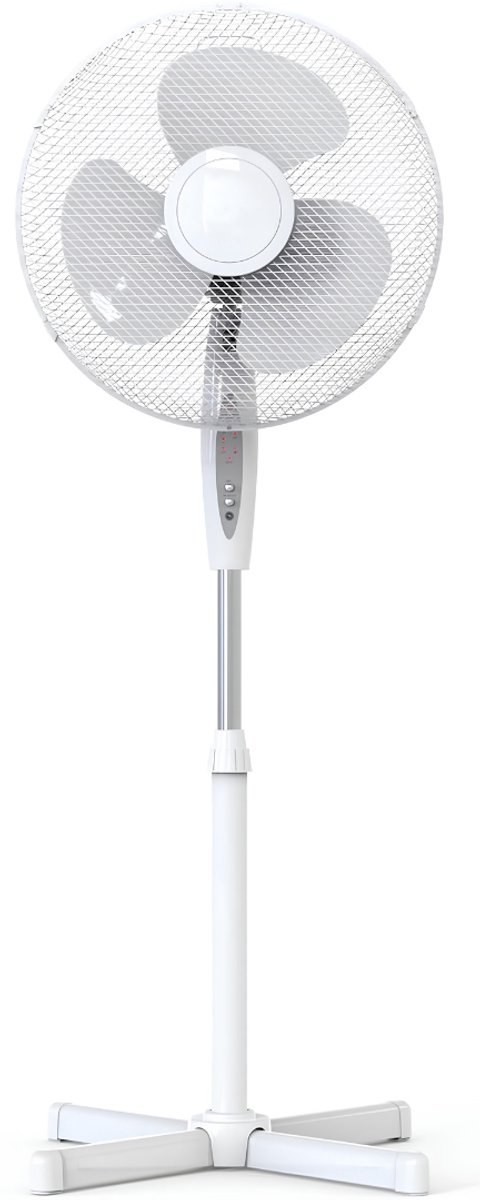 QIN® Ventilator - Statiefventilator - Ventilator staand - Ventilatoren - Wit - 11cm x 44cm x 125cm