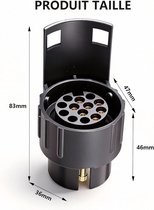 7-polige naar 13-polige Adapter voor Aanhanger – voor Auto, Vrachtwagen, Caravan – Trekhaak – Zwart
