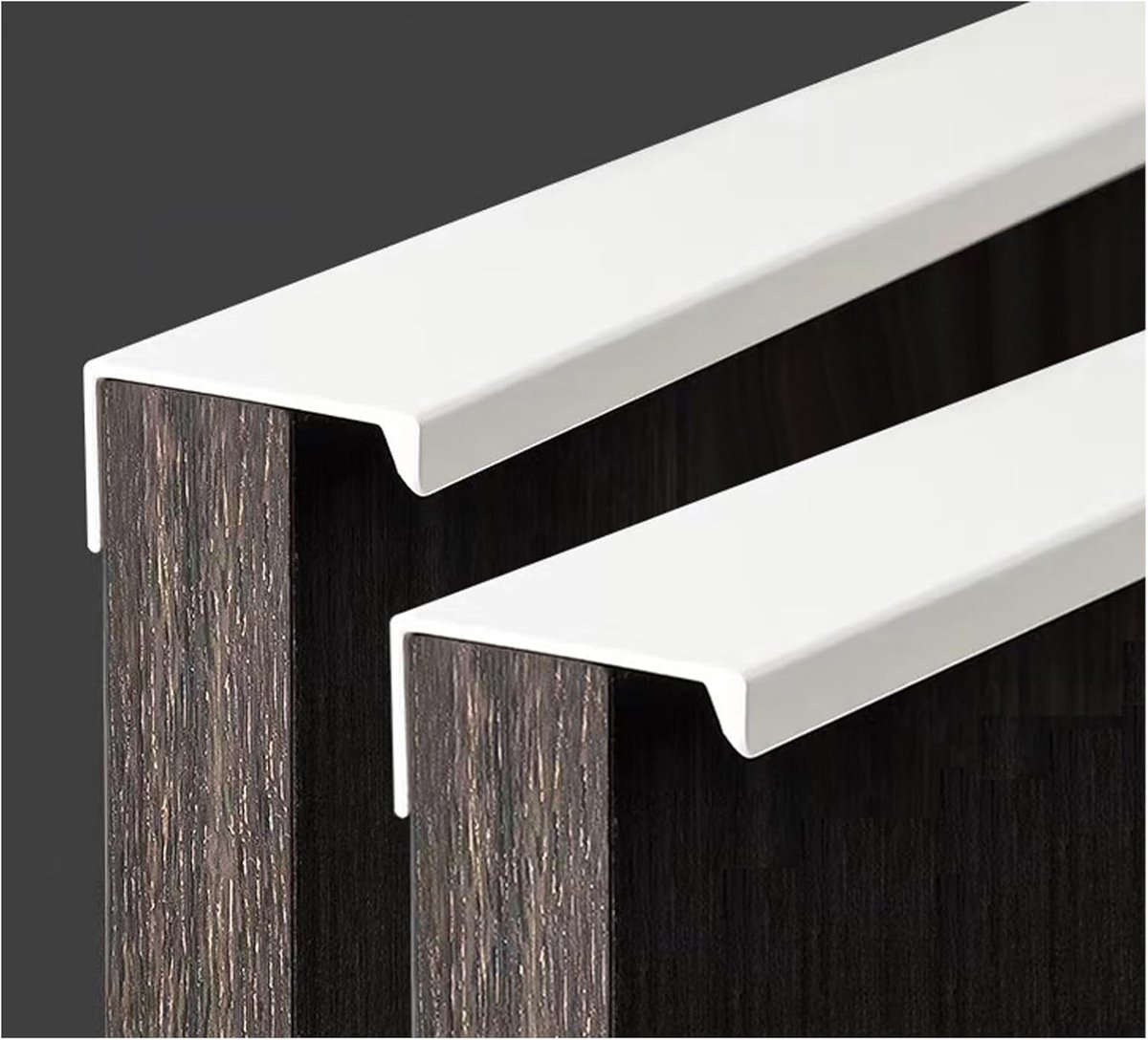 Set van 4 Verborgen Deurgrepen voor Meubels - Aluminium Kastgrepen, Onzichtbare Keukenhandgrepen, 8 cm Wit