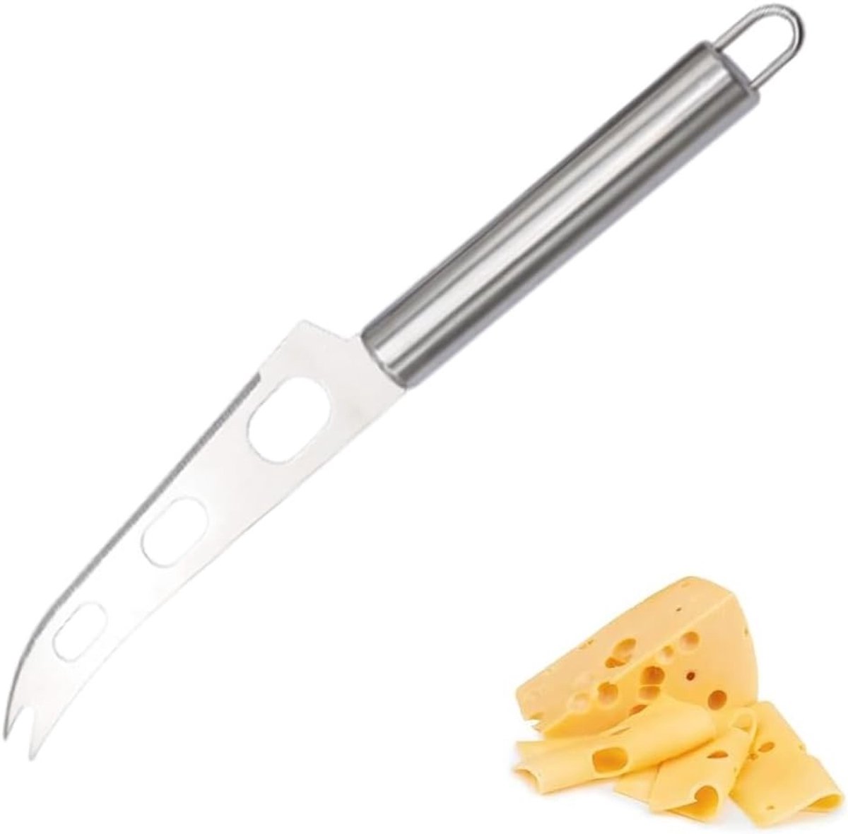 Dinner kaasmes met vorkpunten, roestvrij staal, ideaal voor kaasplank, snijden en serveren