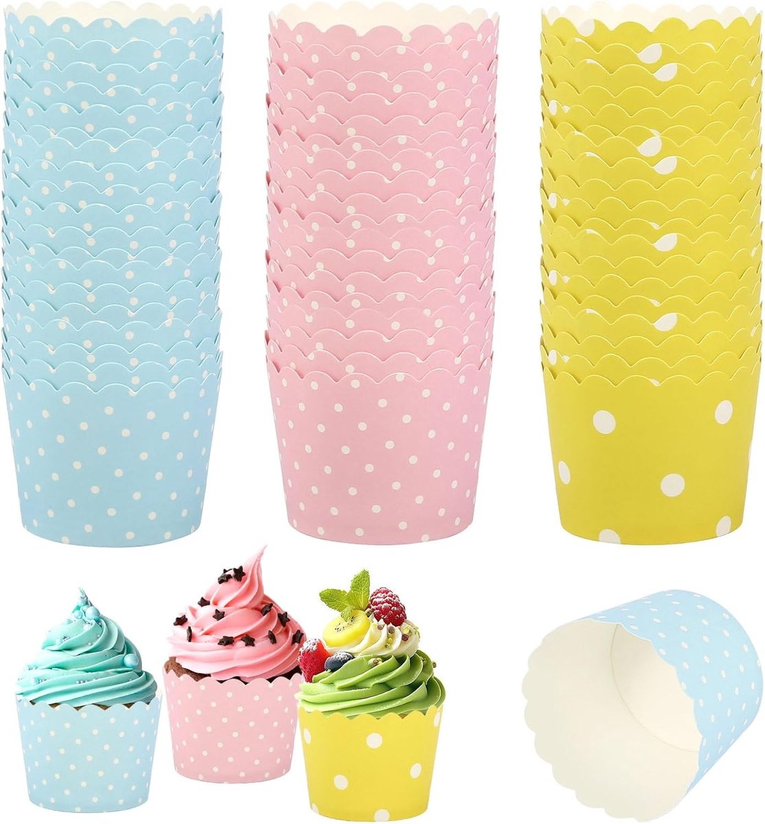 150 Stuks Papieren Muffinvormen, Cupcake Wraps en Moulage voor Bruiloften, Verjaardagen en Feesten
