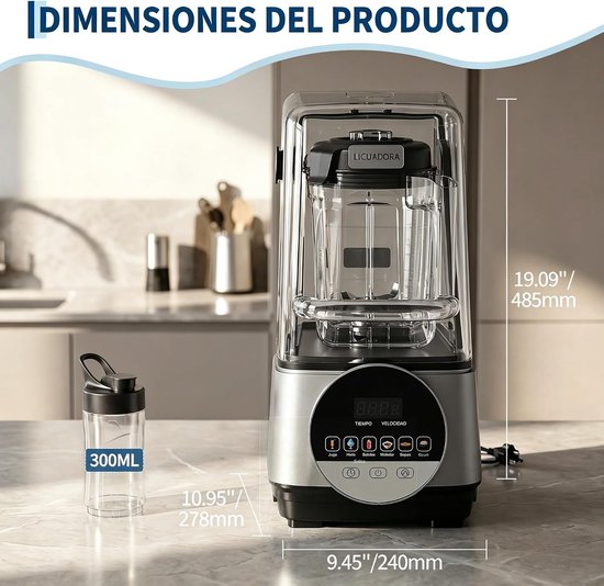 Staafmixer 1400W‑6 automatische programma's‑Touchscreen‑9 snelheden‑SUS304 messen‑2L PC kan‑Donkergrijs — afbeelding 5