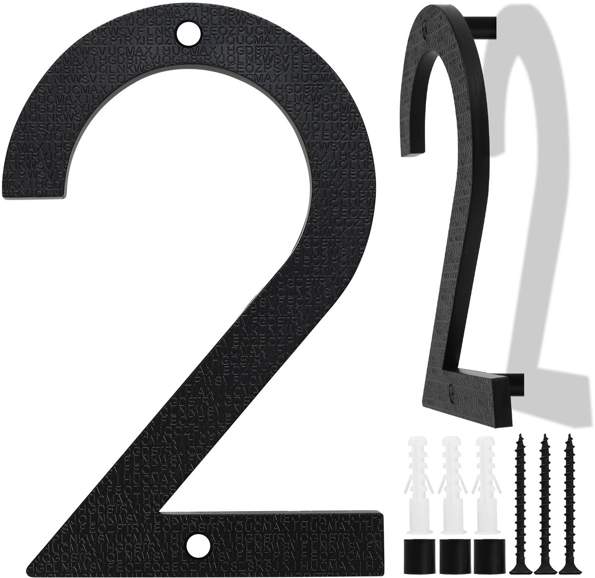 Huisnummer 20cm - Zwart ABS Plastic - Drijvende Signalisatie